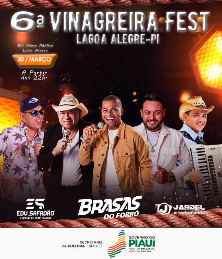 VEM AÍ A 6ª VINAGREIRA FEST em Lagoa Alegre-PI